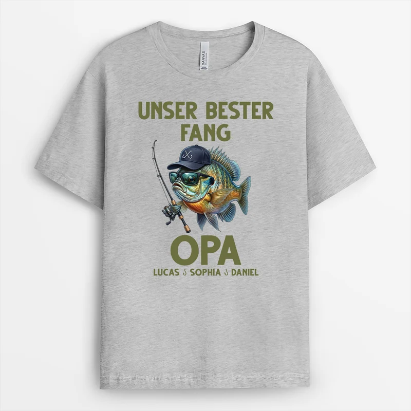 Unsere Besten Fänge Papa - Personalisiertes Geschenk | Weißes T-Shirt Opa Angeln