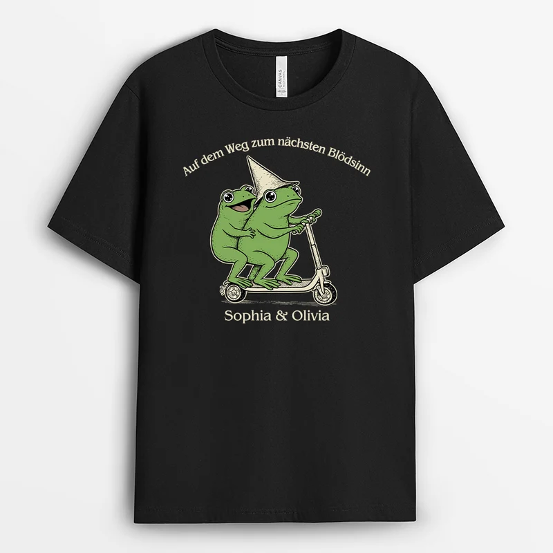 Auf Dem Weg Zum Nächsten Blödsinn - Personalisiertes Geschenk | Freundschafts T Shirts Schwarz