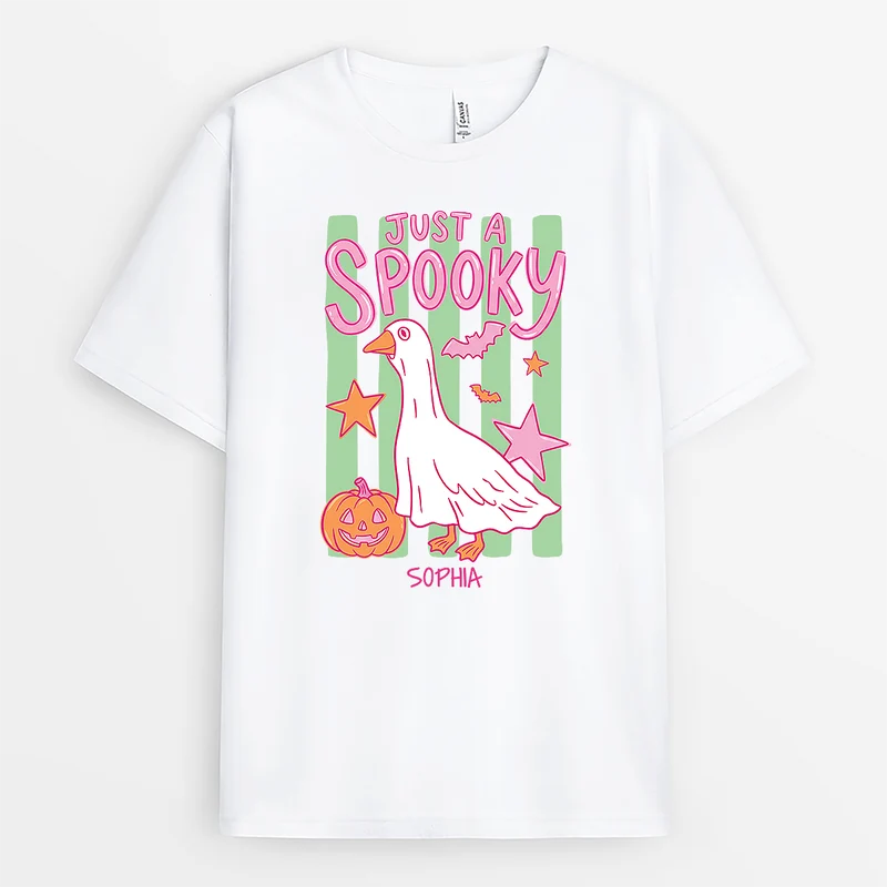 Just A Spooky - Personalisiertes Geschenk | Shirt Halloween Weiß