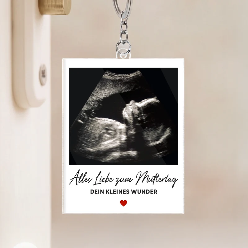 Vatertag Muttertag - Personalisiertes Geschenk | Acryl Schlüsselanhänger Ultraschallfoto Baby
