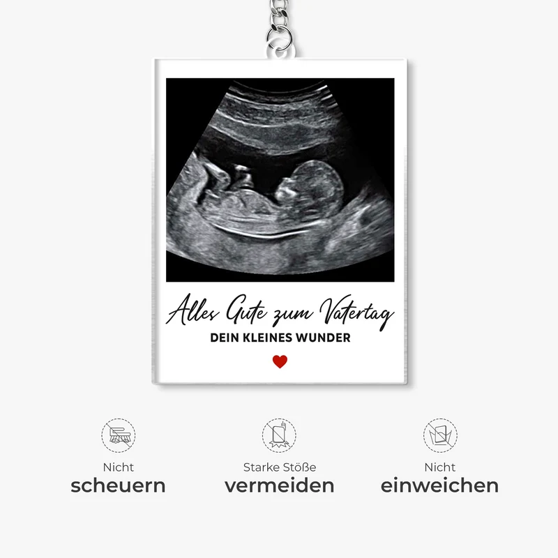 Vatertag Muttertag - Personalisiertes Geschenk | Acryl Schlüsselanhänger Ultraschallfoto Baby