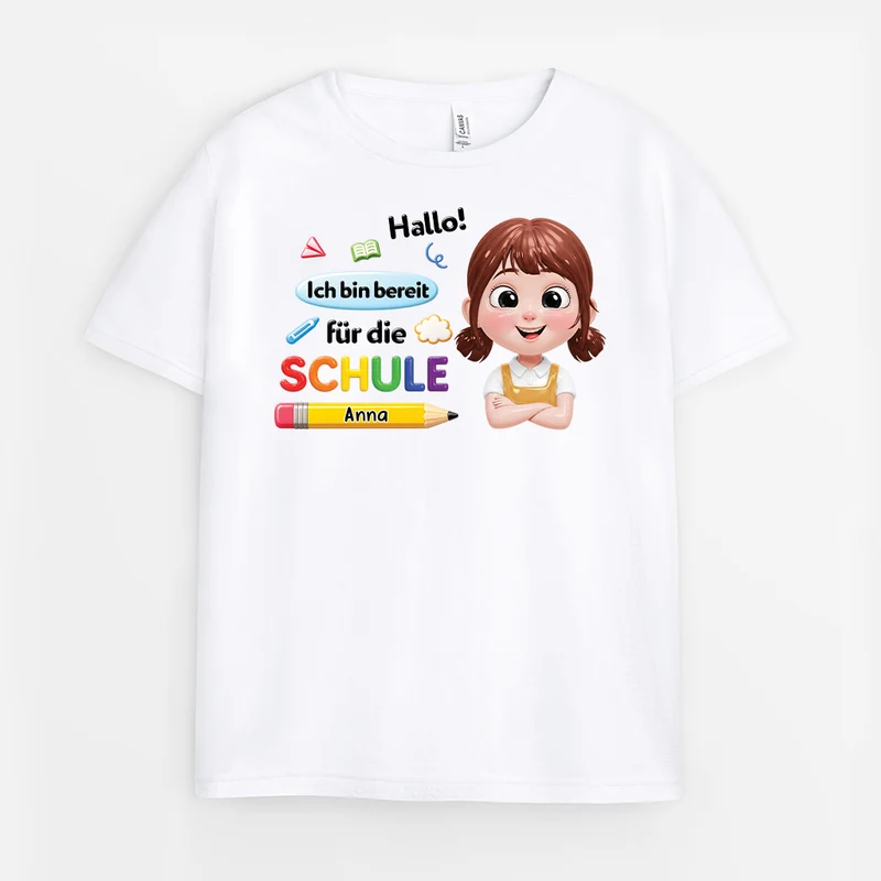 [3D-Optik] Hallo Ich Bin Bereit Für Den Kindergarten - Personalisierte Geschenke Kinder | T-Shirts