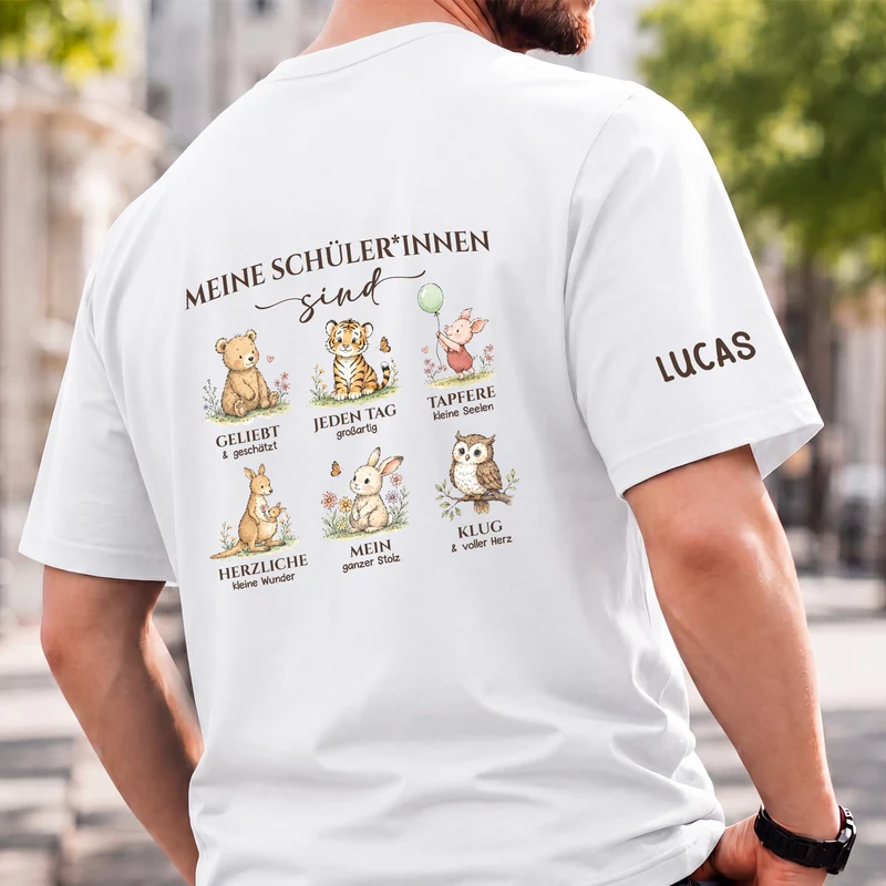 Meine Schüler*innen Sind - Personalisiertes Geschenk Lehrer | T-Shirt Mit Rücken- Und Ärmelprint