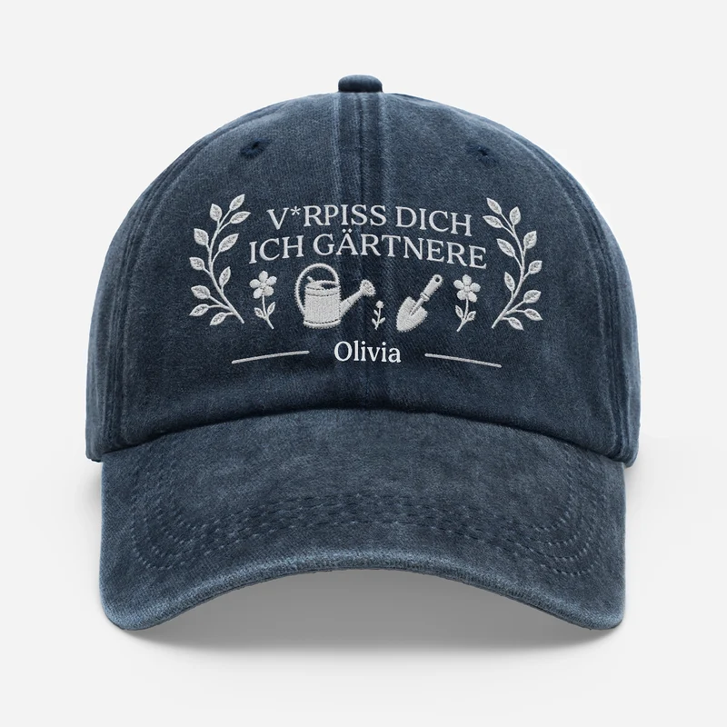 [3D-Optik] V*rpiss Dich Ich Gärtnere - Personalisierte Geschenke Lustig | Washed Cap Frauen Männer