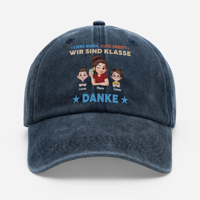 Wir Sind Klasse - Personalisiertes Geschenk | Washed Cap Mama Oma