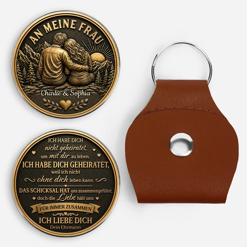 [3D-Optik] Ich Kann Nicht Ohne Dich Leben - Personalisierte Geschenke Paar | Pocket Hug Schlüsselanhänger