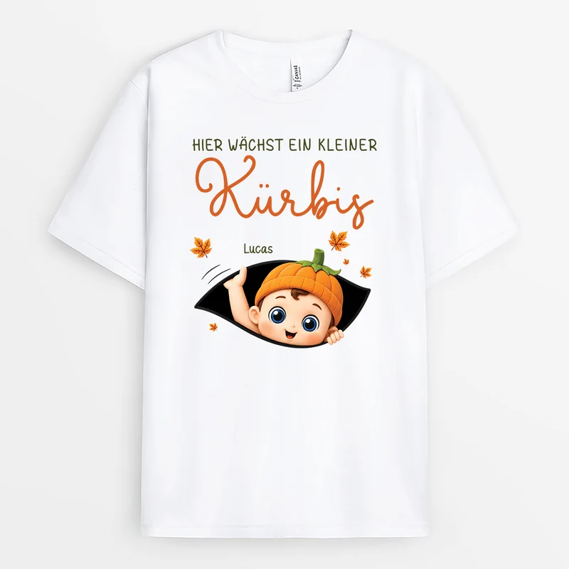 Hier Wächst Ein Kleiner Kürbis - Personalisiertes Geschenk | Mama T Shirt