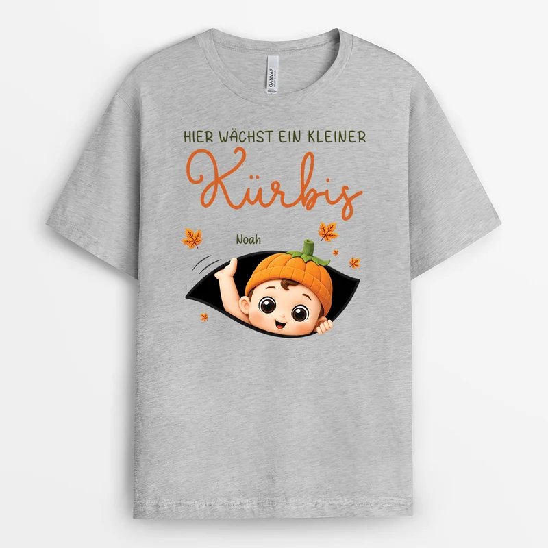 Hier Wächst Ein Kleiner Kürbis - Personalisiertes Geschenk | Mama T Shirt