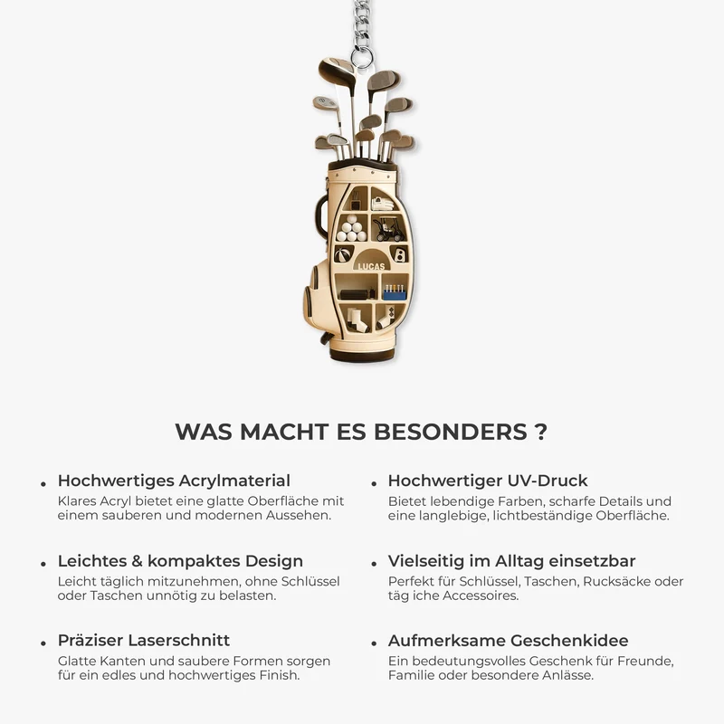 [3D-Optik] Eishockey Golf - Personalisiertes Geschenk | Acryl Schlüsselanhänger Männer Frauen