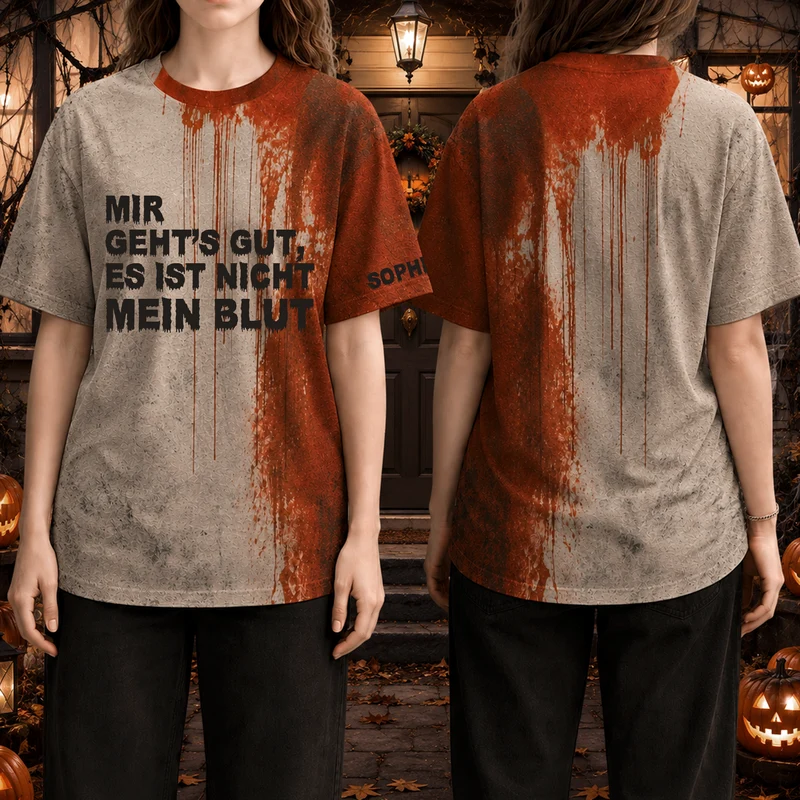 [3D-Optik] Problem Gelöst - Personalisiertes Geschenk | All Over Print T Shirt Halloween