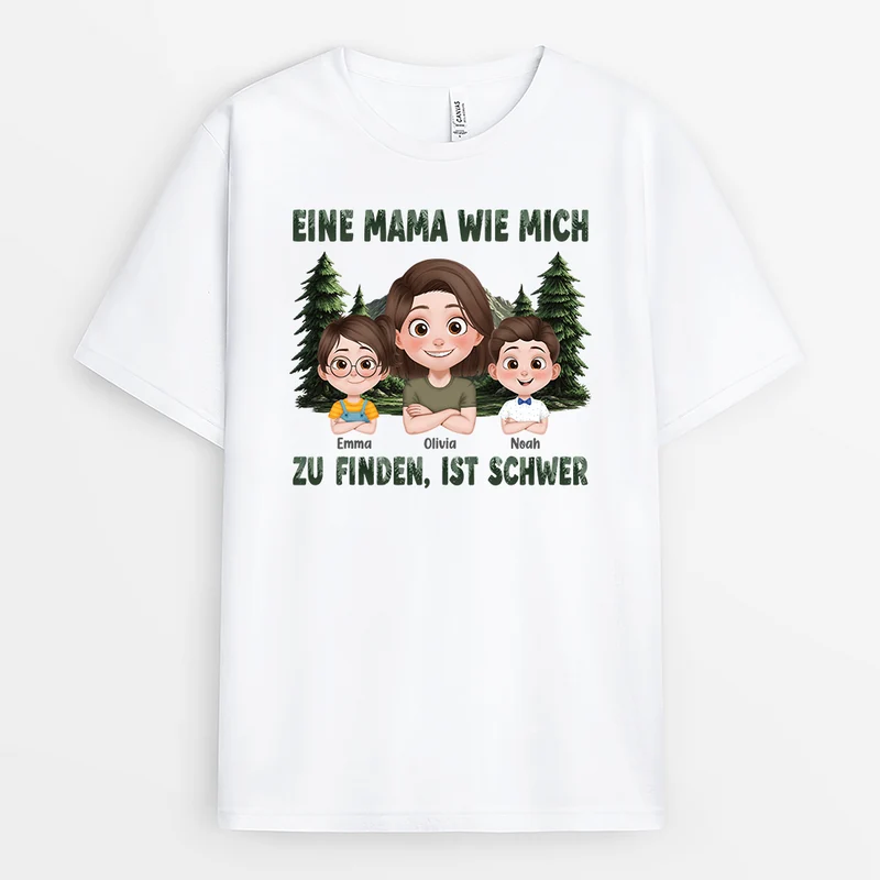 Einen Papa Wie Mich Zu Finden Ist Schwer - Personalisiertes Geschenk | Mama Papa Shirt Camouflage