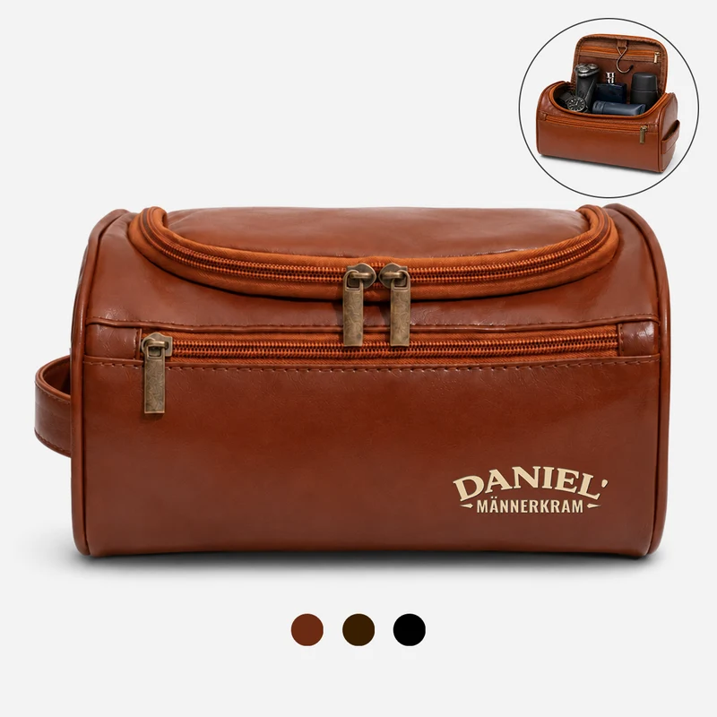 Männerkram - Personalisierte Geschenke Für Männer | Kulturtasche Leder