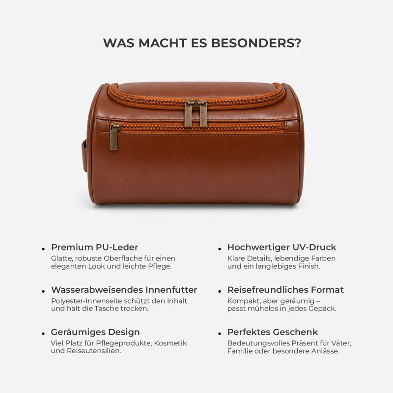 Männerkram - Personalisierte Geschenke Für Männer | Kulturtasche Leder