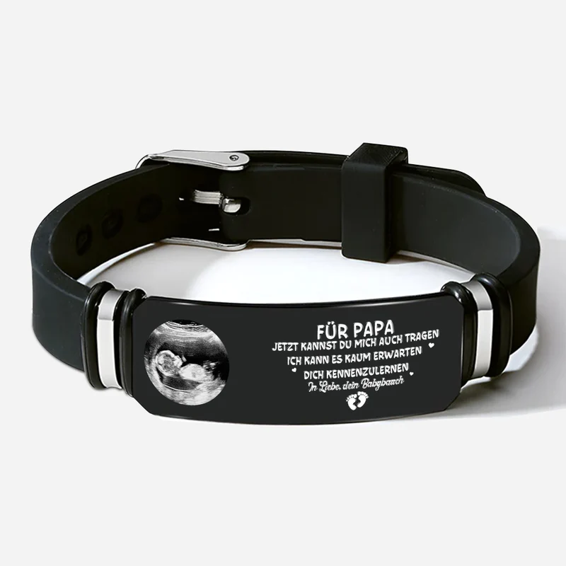 Ich Kann Es Kaum Erwarten - Personalisiertes Geschenk | Armband Werdender Papa Ultraschallfoto