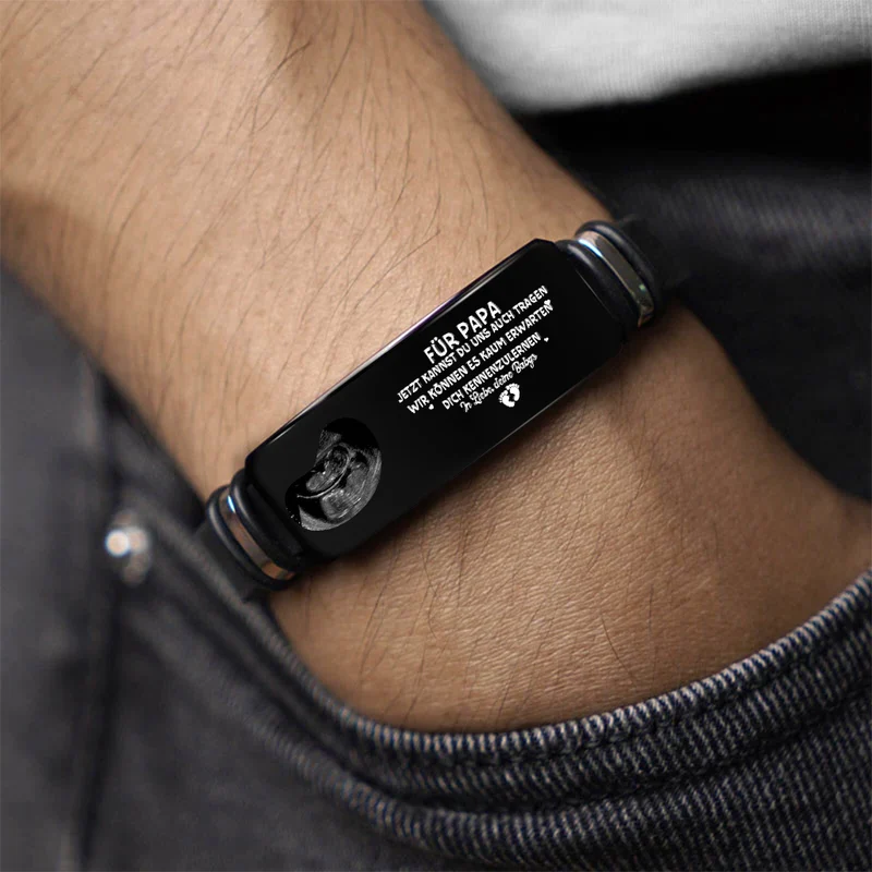 Ich Kann Es Kaum Erwarten - Personalisiertes Geschenk | Armband Werdender Papa Ultraschallfoto