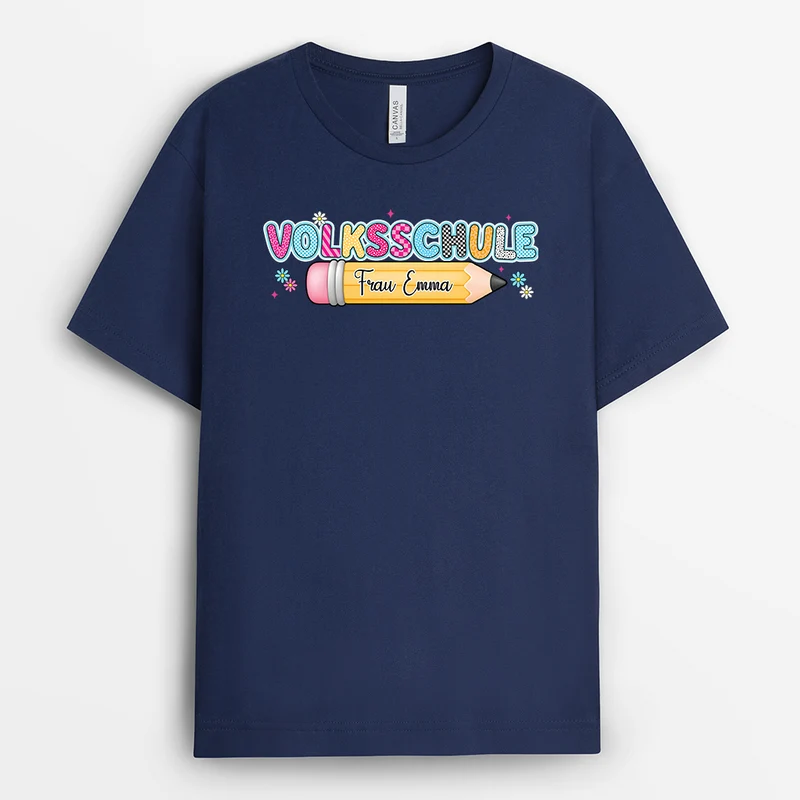 Kindergarten - Personalisiertes Geschenk Lehrer | T Shirt Schwarz
