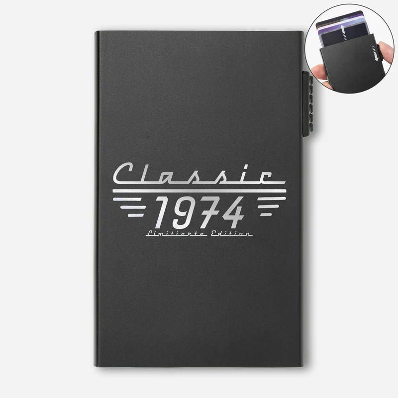 Classic Limitierte Edition - Personalisiertes Geschenk | Aluminium Kreditkartenetui Papa Opa