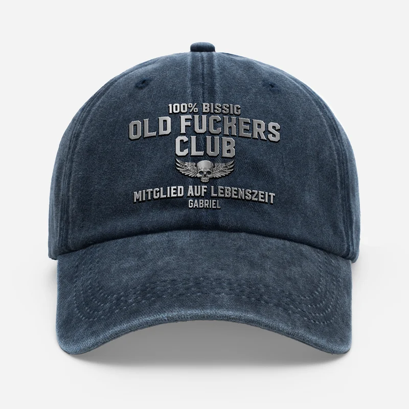 Old Fuckers Club - Personalisiertes Geschenk | Washed Cap Männer Lustig