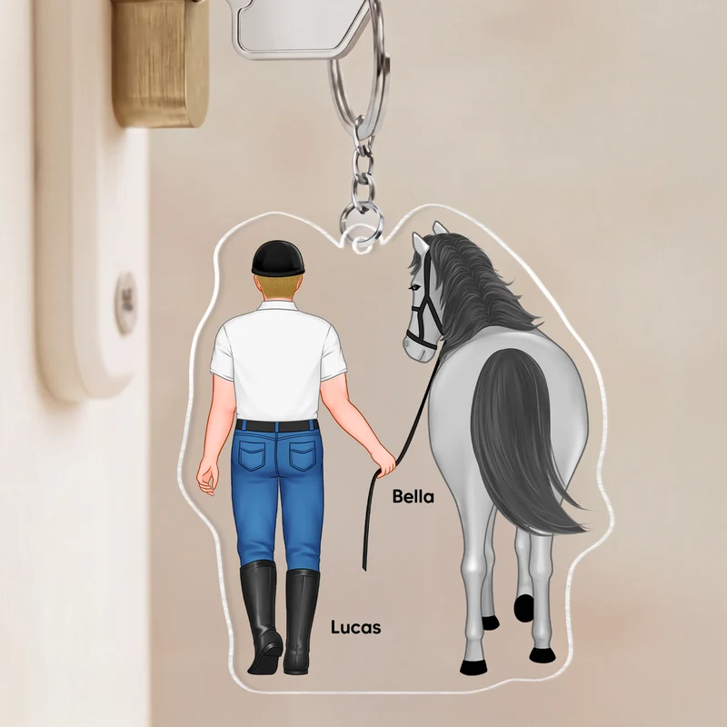 Mensch Pferd - Personalisiertes Geschenk | Acryl Schlüsselanhänger
