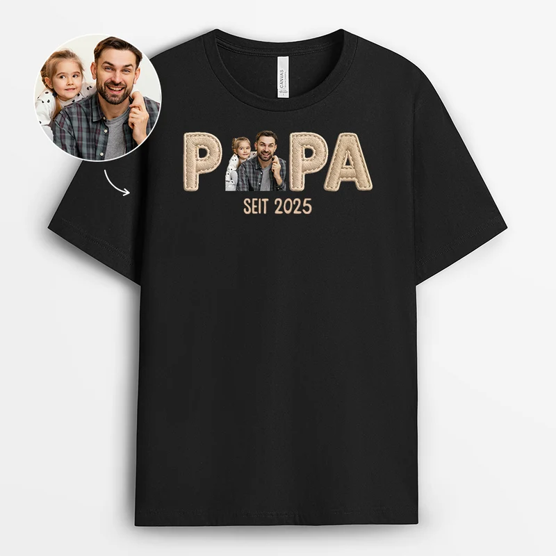 Mama Papa Seit - Personalisierte Geschenke Foto | T Shirt Schwarz