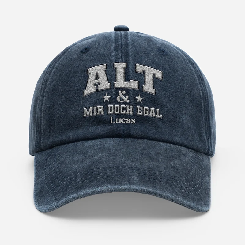[3D-Optik] Alt & Mir Doch Egal - Personalisierte Geschenke Für Ältere Männer & Frauen | Washed Cap