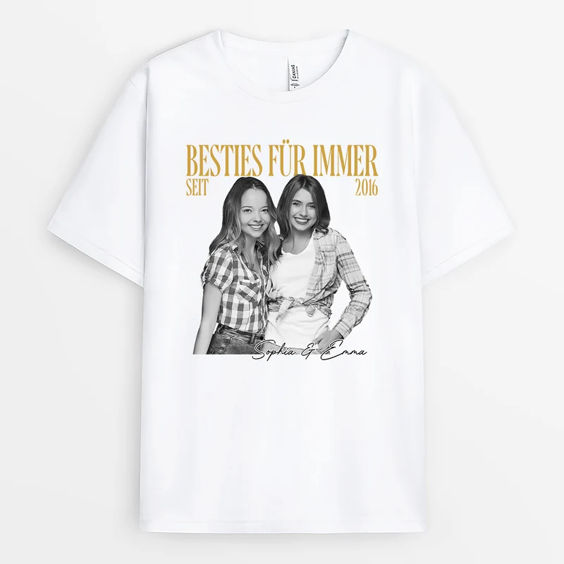 Für Immer BFF Seit - Personalisierte Geschenke Beste Freundin | T Shirt Foto Weiß