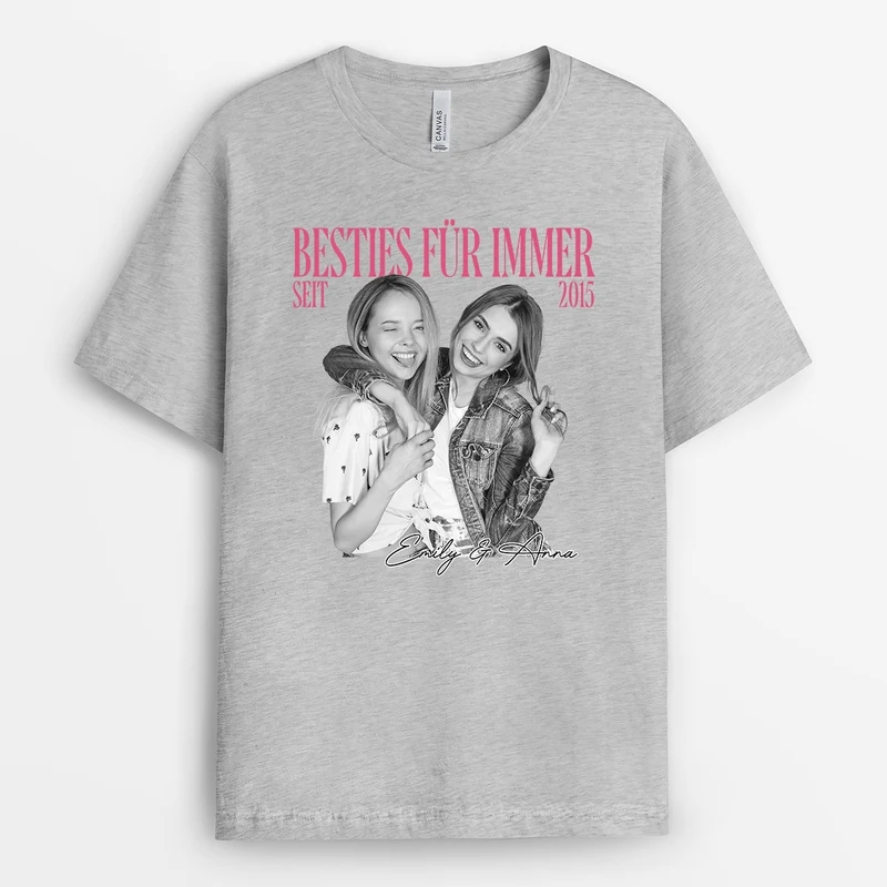 Für Immer BFF Seit - Personalisierte Geschenke Beste Freundin | T Shirt Foto Weiß