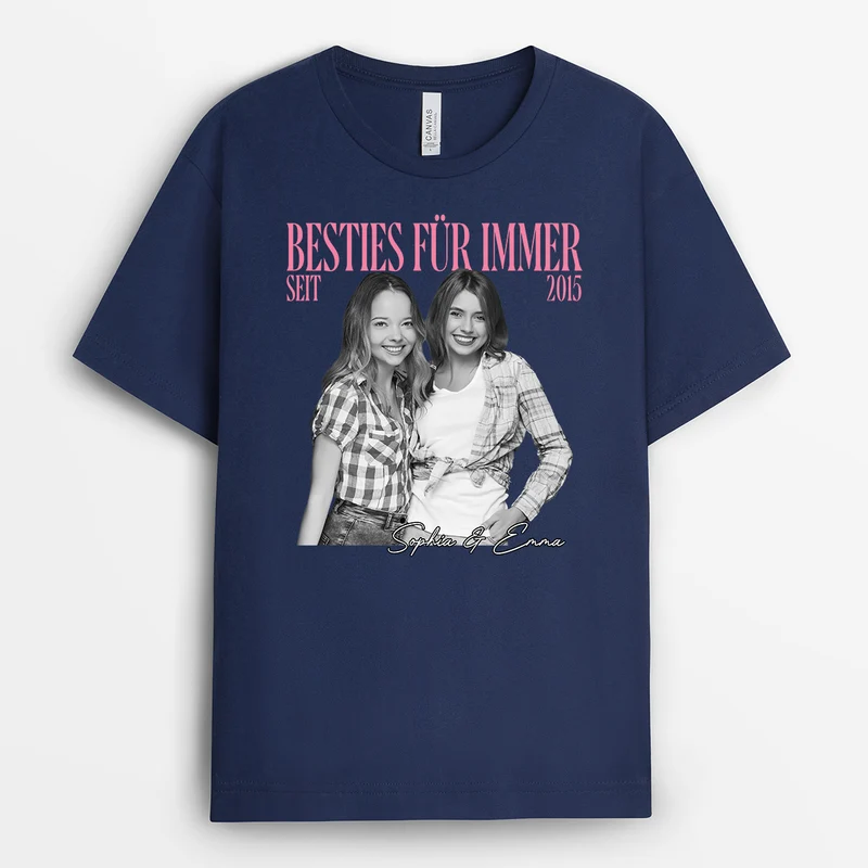 Für Immer BFF Seit - Personalisierte Geschenke Beste Freundin | T Shirt Foto Schwarz