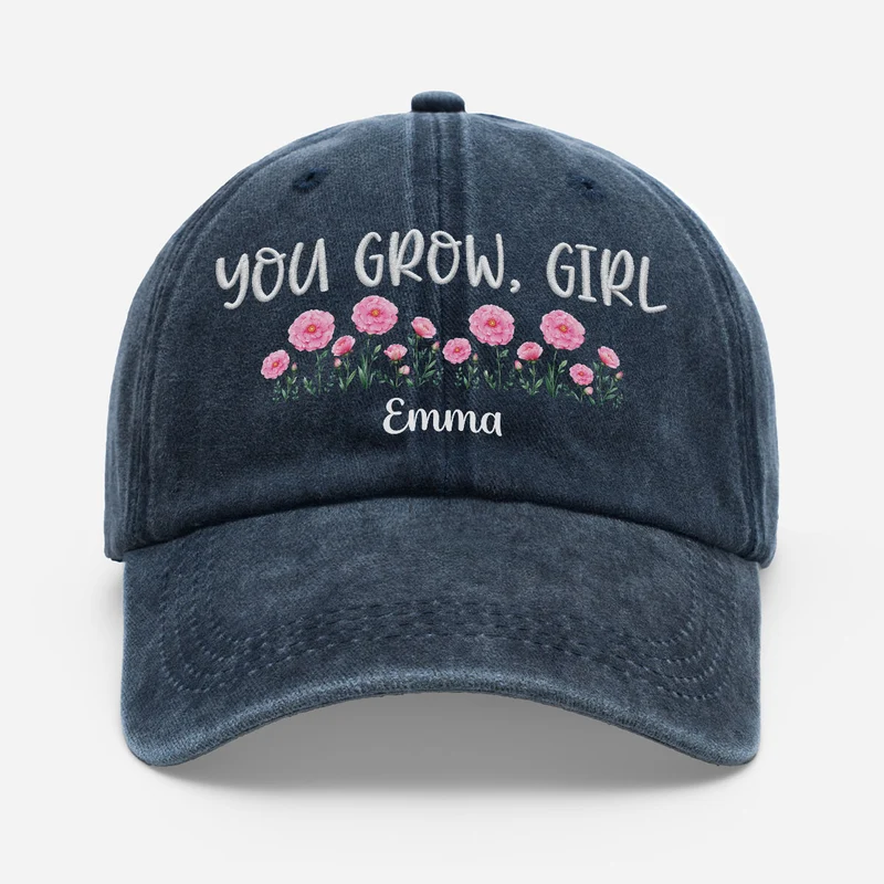 You Grow Girl - Personalisiertes Geschenk | Washed Cap Geschenke Frau Garten