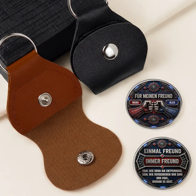 [3D-Optik] Einmal Bruder Immer Bruder - Personalisiertes Geschenk | Pocket Hug Schlüsselanhänger Geschwister Freunde Spider-Man