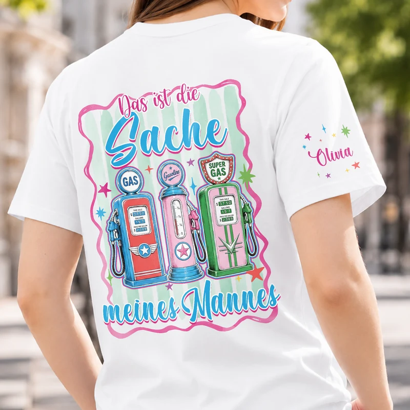 Das Ist Die Sache Meines Mannes - Personalisierte Geschenke Paar | T-Shirt Mit Rücken- Und Ärmelprint Lustig