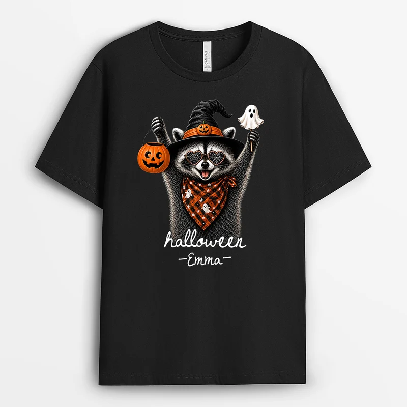 Halloween Shirt + Name - Personalisiertes Geschenk | T Shirt Männer Damen Schwarz