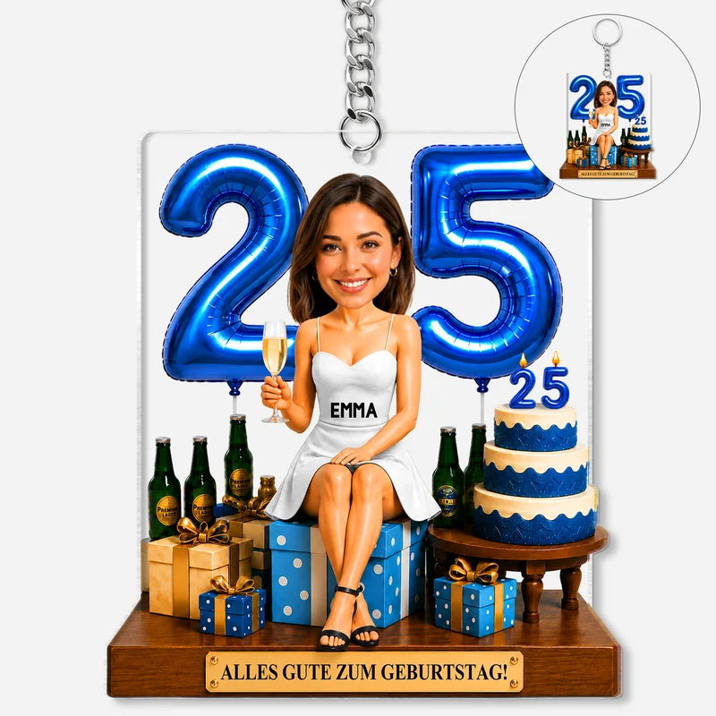 Frech Mann Geburtstag Bier - Personalisierte Geschenke Foto | Acryl Schlüsselanhänger