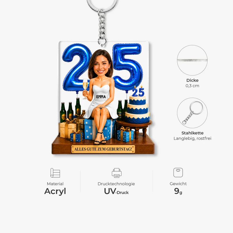 Frech Mann Geburtstag Bier - Personalisierte Geschenke Foto | Acryl Schlüsselanhänger