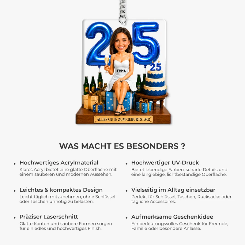 Frech Mann Geburtstag Bier - Personalisierte Geschenke Foto | Acryl Schlüsselanhänger
