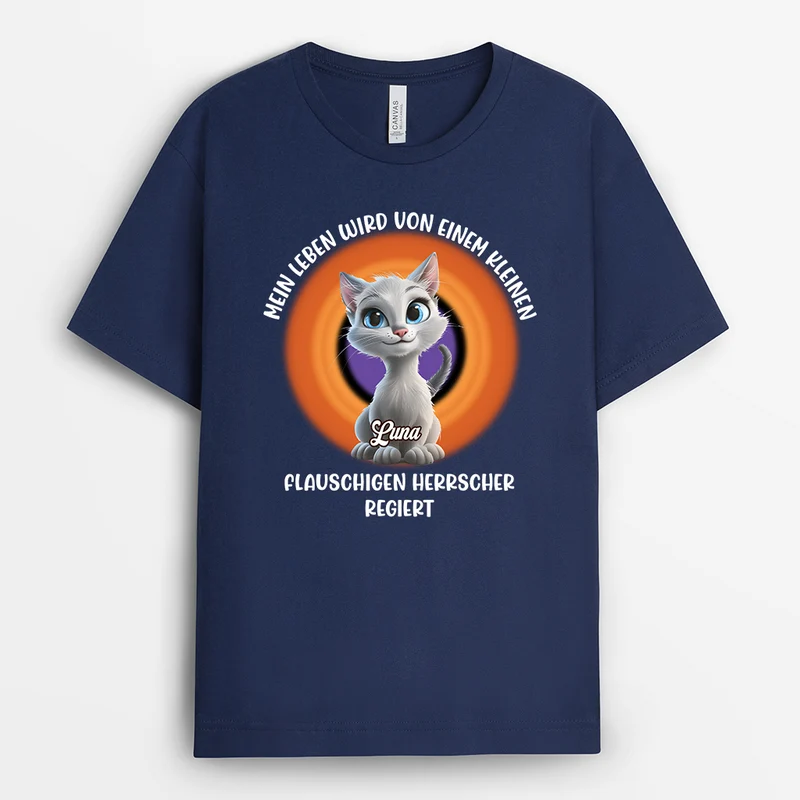 Mein Leben Wird Von Kleinen Flauschigen Herrschern Regiert - Personalisierte Geschenke Katze | T Shirt