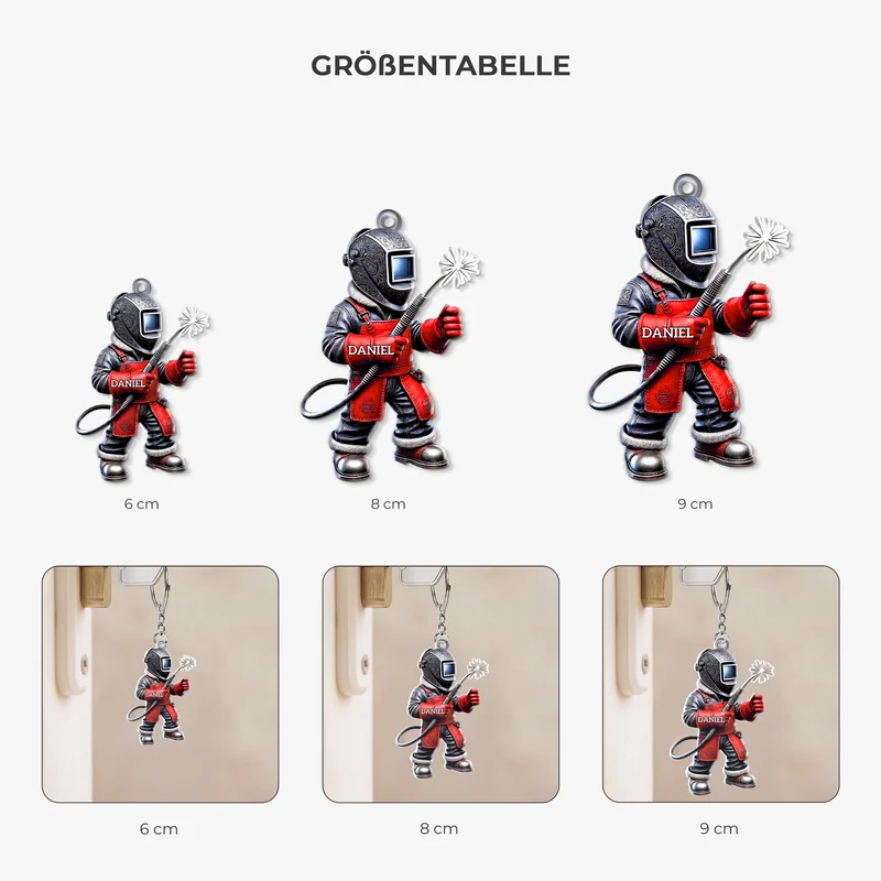 [3D-Optik] Schweißer/in - Personalisiertes Geschenk | Acryl Schlüsselanhänger