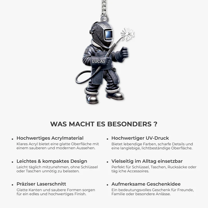 [3D-Optik] Schweißer/in - Personalisiertes Geschenk | Acryl Schlüsselanhänger