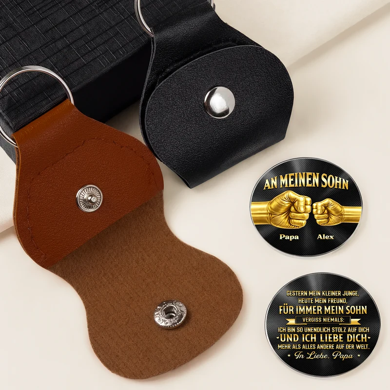 [3D-Optik] Ich Liebe Dich Mehr Als Alles Auf Der Welt - Personalisiertes Geschenk | Pocket Hug Schlüsselanhänger Sohn Enkel