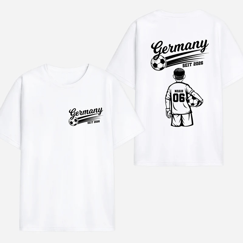 Fußballmannschaft + Name - Personalisiertes Geschenk | T Shirt Bedrucken Beidseitig