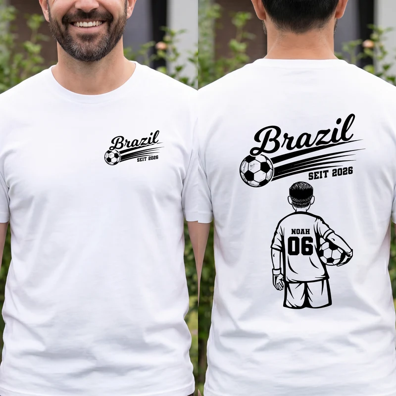 Fußballmannschaft + Name - Personalisiertes Geschenk | T Shirt Bedrucken Beidseitig