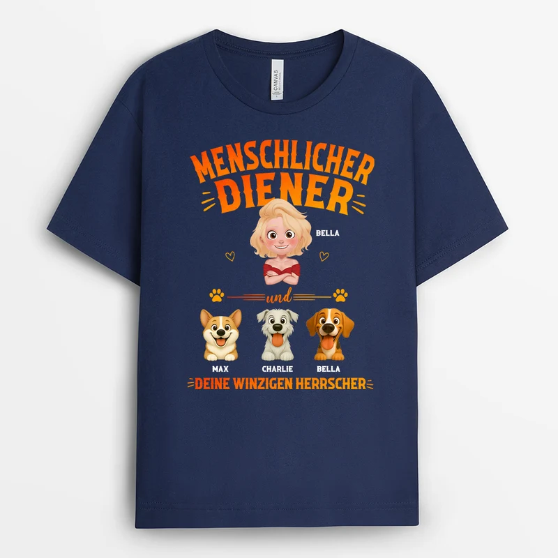 Menschlicher Diener Und Deine winzigen Herrscher - Personalisiertes Hunde Geschenk | T Shirt