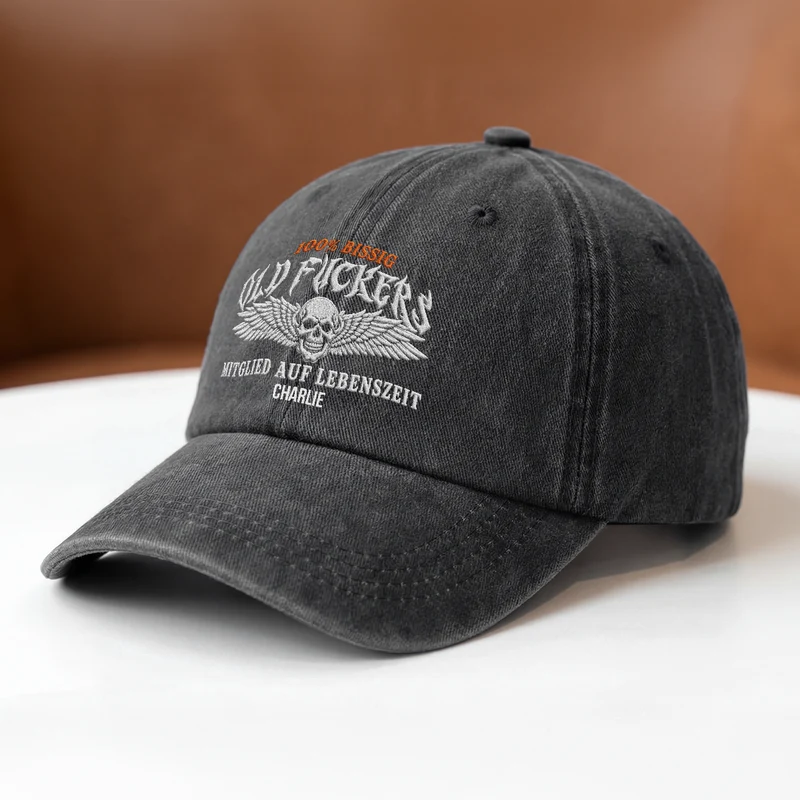 Old Fuckers Club - Personalisiertes Geschenk | Lustiges Washed Cap Papa Opa