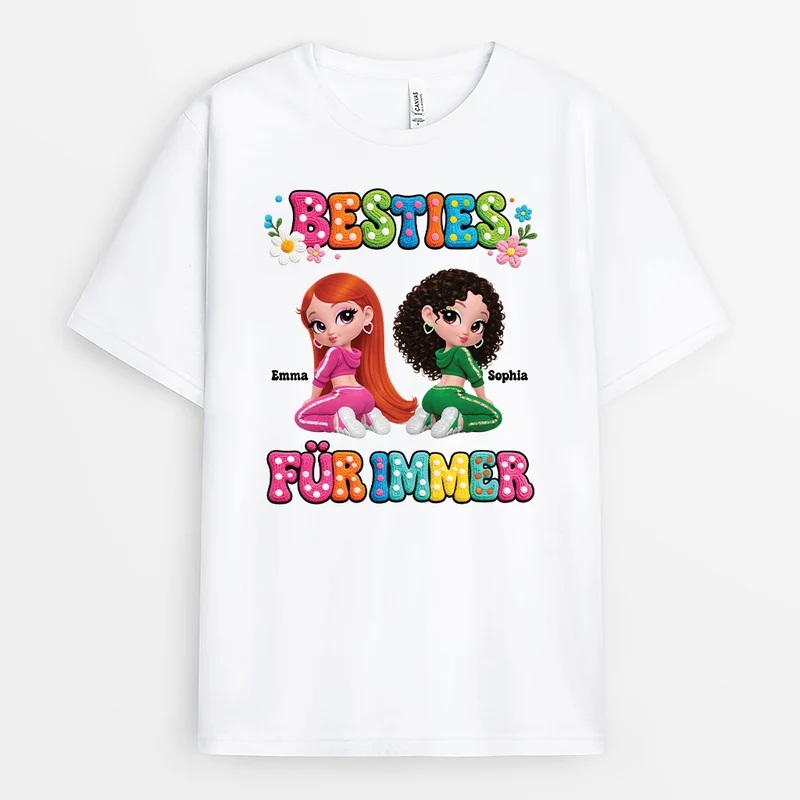 Beste Schlampen - Personalisierte Geschenke Beste Freundin | T Shirt Weiß
