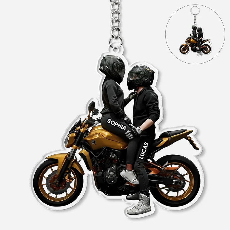 Motorrad Couple - Personalisierte Geschenke Paar | Acryl Schlüsselanhänger