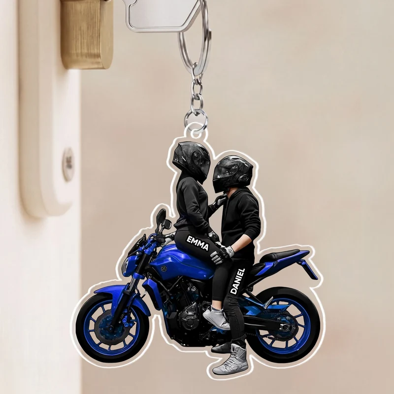 Motorrad Couple - Personalisierte Geschenke Paar | Acryl Schlüsselanhänger