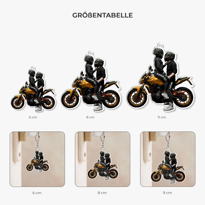 Motorrad Couple - Personalisierte Geschenke Paar | Acryl Schlüsselanhänger