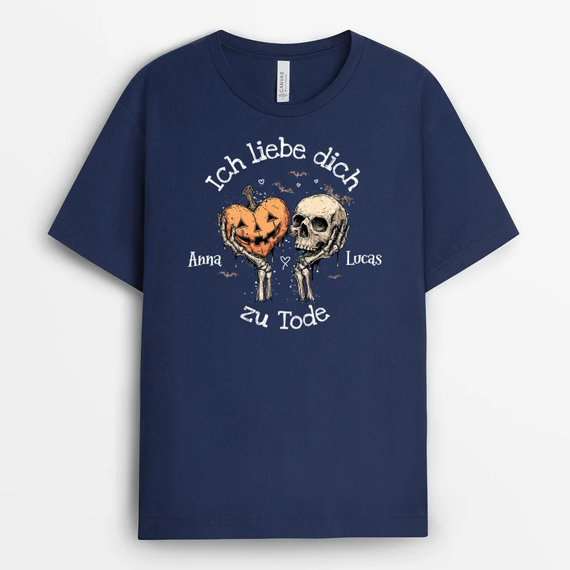 Für Immer Gruselig Wir Zwei - Personalisiertes Geschenk | Partner T Shirt Halloween Schwarz
