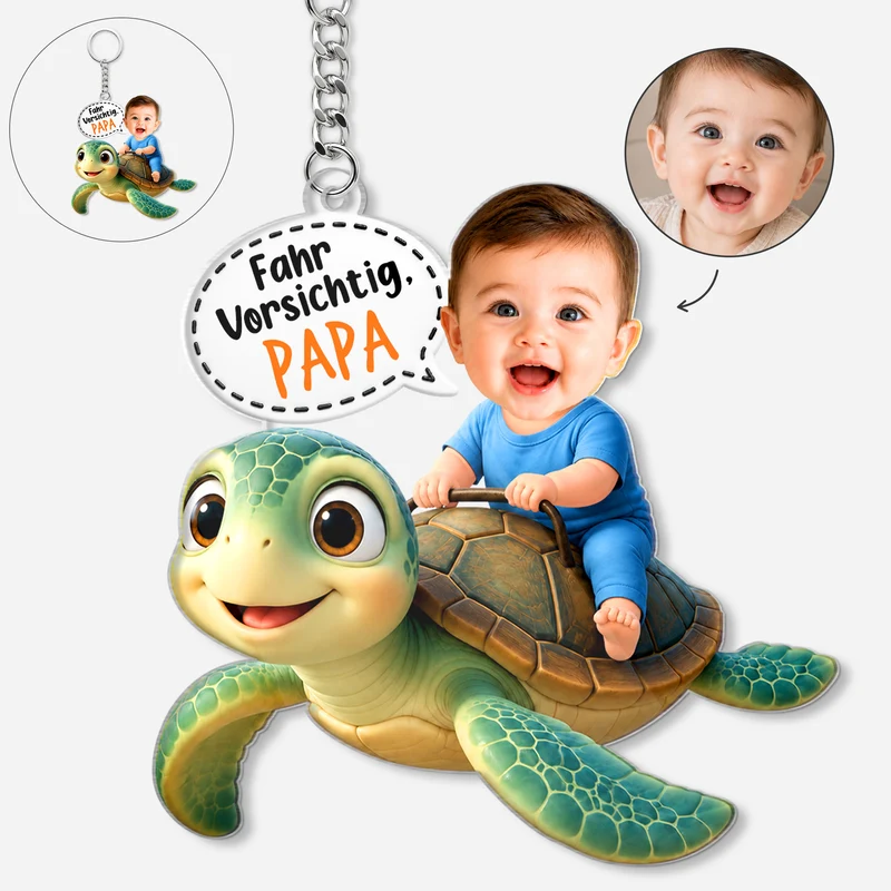 [3D-Optik] Fahr Vorsichtig - Personalisierte Geschenke Kinder | Acryl Schlüsselanhänger Foto