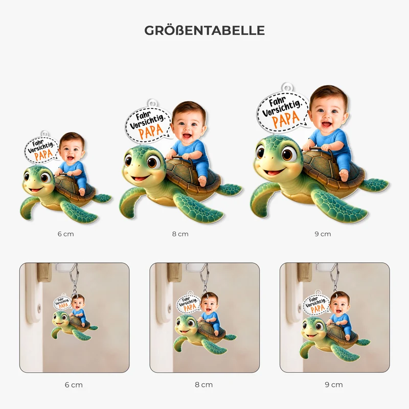 [3D-Optik] Fahr Vorsichtig - Personalisierte Geschenke Kinder | Acryl Schlüsselanhänger Foto